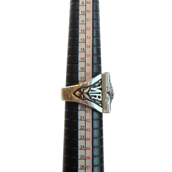 Night Rider Men's Sterling Silver Red Ruby Gemstone Ring 9 - Picture 9 of 11